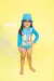Kit 3 Peças Verão Feminino Em Malha Com Proteção UV Estampado Le Bhua