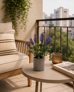 Vaso de lavanda cimento decorativo cinza - Cris Albuque