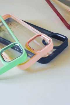 iPhone 14 Pro Max | Funda Transparente Con Bordes De Color - tienda online