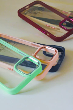 iPhone 14 Pro Max | Funda Transparente Con Bordes De Color
