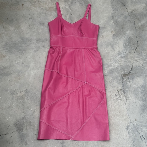 PATRICIA MOTTA Vestido Rosa de Couro