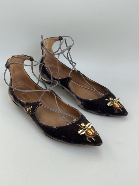 AQUAZZURA Sapatilha Christy Cinza Escuro