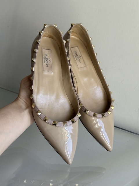 VALENTINO Sapatilha Rockstud Bege