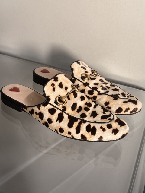 GUCCI Mule Princetown Leopardo