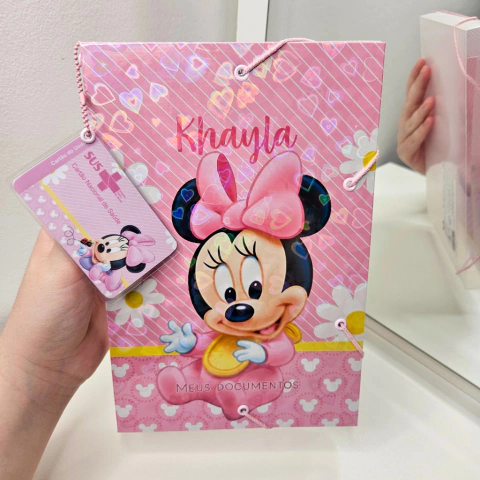 Mini pasta para documentos com cartão do SUS personalizada