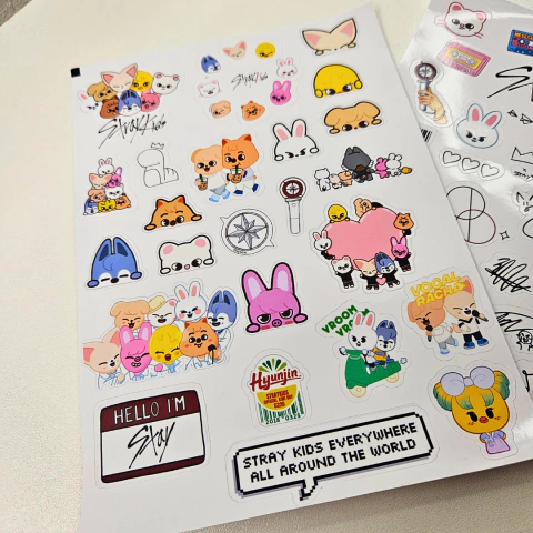 Kit Cartela de adesivos - KPOP fanmade