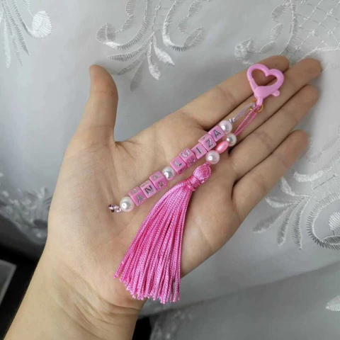 Chaveiro personalizado com nome e tassel