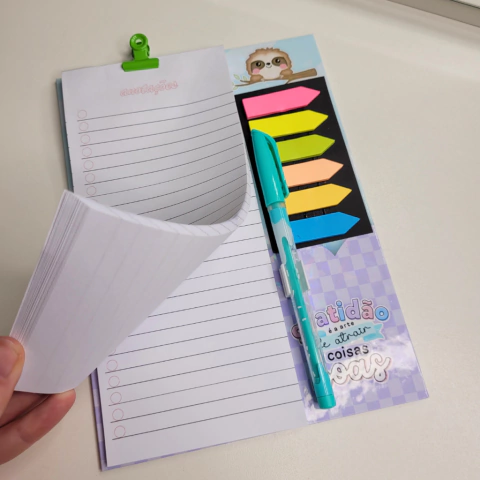 Prancheta de anotações personalizada