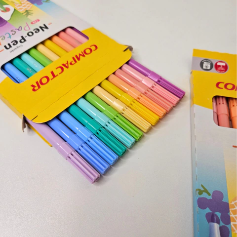 Canetinha Neo Pen Gigante Cor Pastel 12 Cores - Compactor