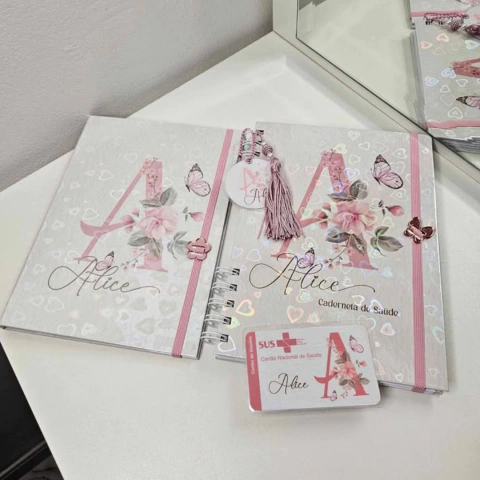 Kit Caderneta de saúde + Porta documentos + Cartão do SUS personalizado