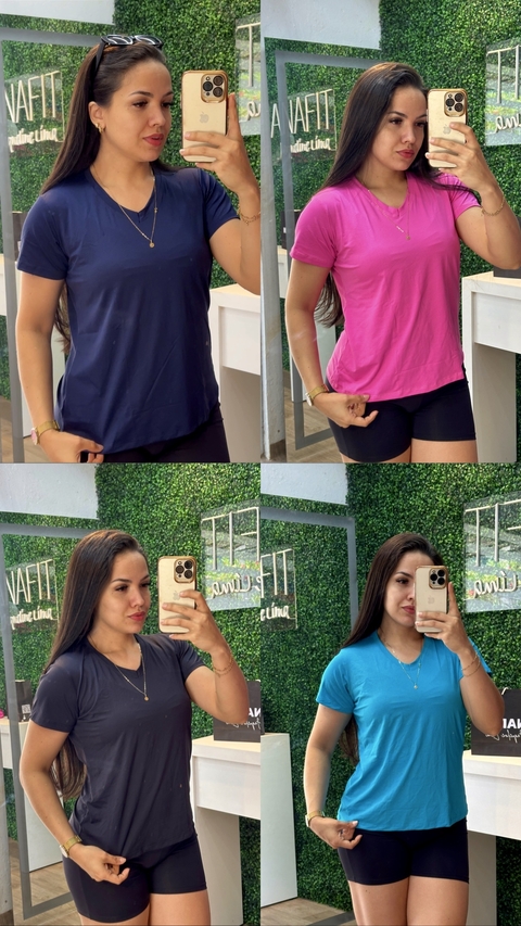 0010172 - Blusa Musk - gola V, manga decorte reto, modelagem fluida | Tecido: dryfit de poliamida (toque gelado e macio)