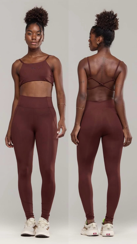 0010414 - Conjunto legging premium pitanga | top regata e costa nua sem empina cadarço | Tecido: blackout meryl de poliamida - comprar online