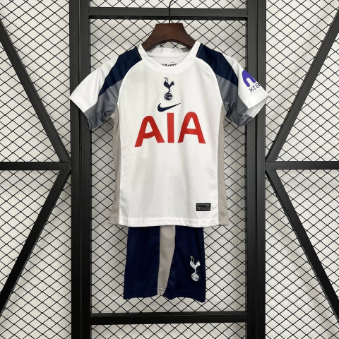 Conjunto Infantil Tottenham Home I 25/26 Nike - Branco e azul