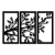 Cuadro Triptico Arbol de la Vida x3 unidades - FibroPlus Negro en internet