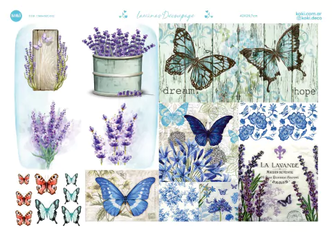 Lámina de papel Decoupage Lavanda