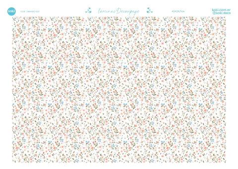 Lámina de papel Decoupage Flores