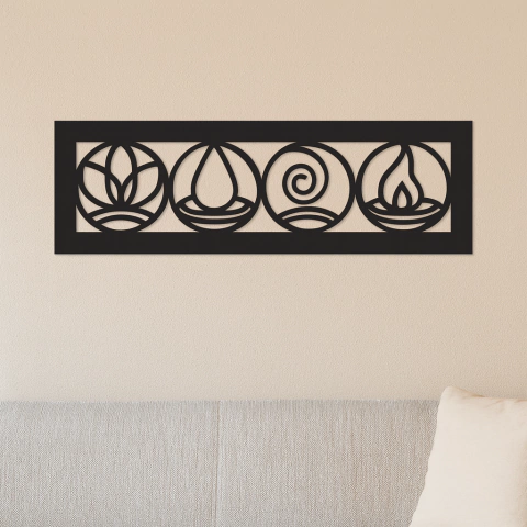 Cuadro Decorativo 4 Elementos - FibroPlus Negro - comprar online