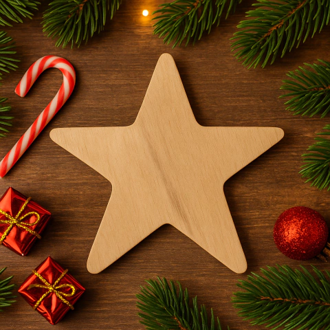 Estrella Navidad en Pino 10cm - comprar online