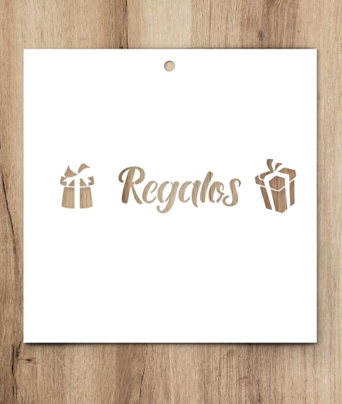 Stencil Navidad Frase Regalos 26x8cm