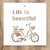 Stencil Frase Life beautiful 20x20cm