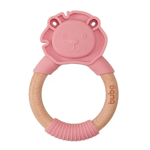 Mordedor Leão Em Silicone Rosa