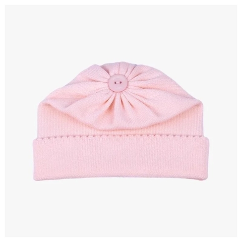 Touca Tricô Rosa Liso