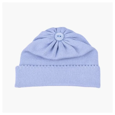 Touca Tricô Azul Celeste