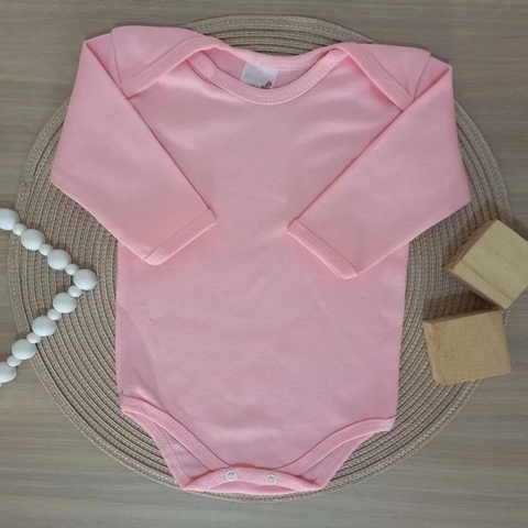 Body Manga Longa Rosa Claro P