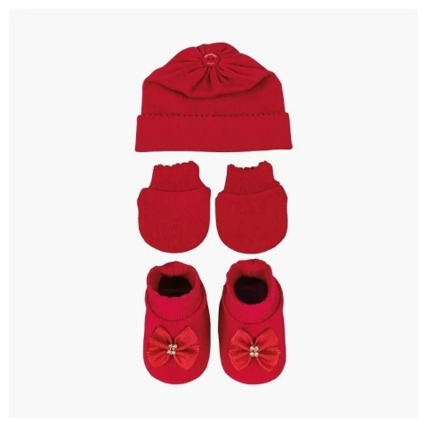 Kit Gorro 3 Peças Vermelho Liso - comprar online