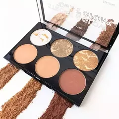 Paleta de iluminador Contorno e Bronzer Facial Sp Colors Strobe e Glow Maquiagem