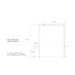 BARRA PARA INODORO FIJA EN L LATERAL (I009D-I) - comprar online