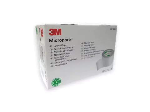 CINTA MICROPORE DE 2,50cm X 9mts. - X 12 ROLLOS