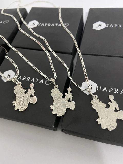 Corrente 3x1 2mm 70cm + Pingente Tio Patinhas - Praga Legítima