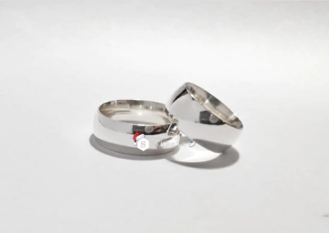 PAR DE ALIANÇAS LISA 8MM - PRATA LEGITIMA