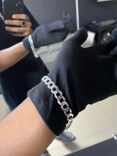 PULSEIRA ESCAMADA 10MM - PRATA LEGITIMA