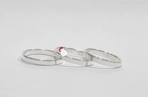 PAR DE ALIANÇAS LISA 3,5MM - PRATA LEGITIMA