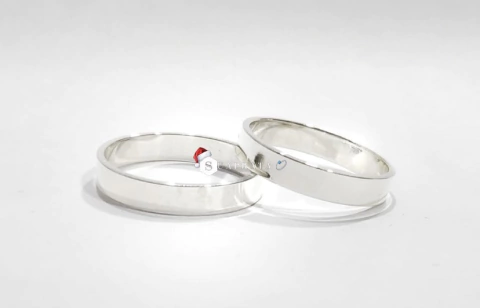PAR DE ALIANÇAS LISA 5,5MM - PRATA LEGITIMA