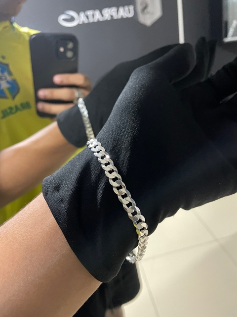 PULSEIRA GRUMET ESCAMADA 6MM - PRATA LEGÍTIMA