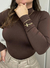 BODY COM GOLA MARROM - comprar online