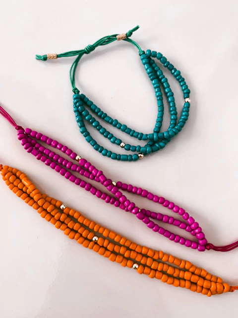 Pulseira 3 tiras Cores