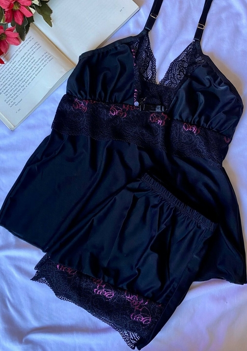 BABY DOLL THAIS PRETO COM PINK