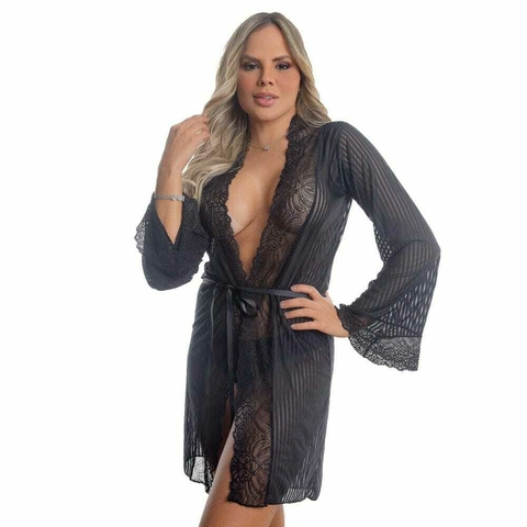 ROBE LISTRADO PRETO