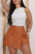 Shorts Saia Couro Evelina - comprar online