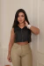 Cropped Couro Giulia - Barraca do Willinha | Atacado Online de Moda no Brás - Preço Baixo e Qualidade