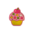 Aplique Emborrachado - 5 Unidades - Cupcake Rosa Estrelas Verde/Rosa
