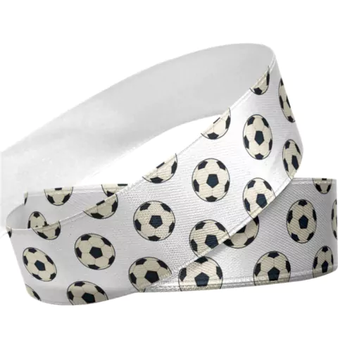 Fita Gorgurão Bibelô - Bolas com Fundo Branco