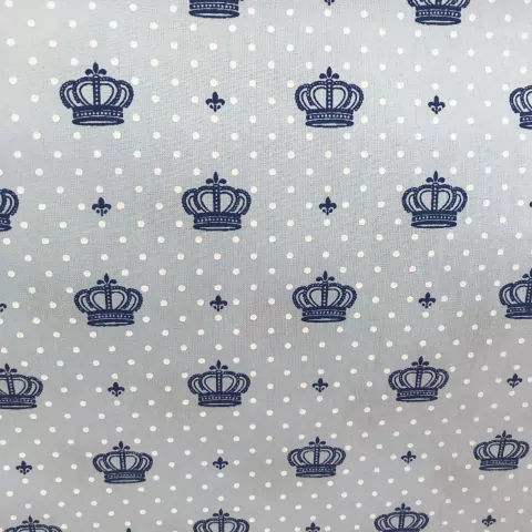 Triconile Estampado 1 Metro - Coroa Poá - Azul