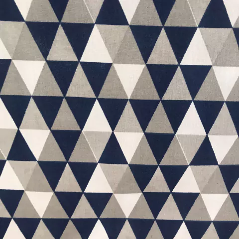 Triconile Estampado 1 Metro - Triangulo - Azul, Branco e Cinza