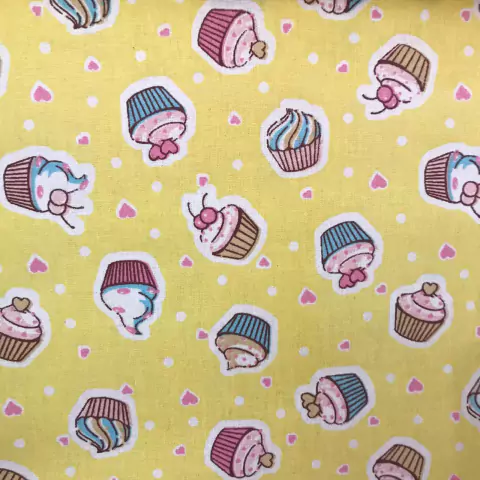 Triconile Estampado 1 Metro - Docinho - Fundo Amarelo