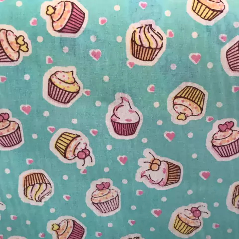 Triconile Estampado 1 Metro - Docinho - Fundo Azul